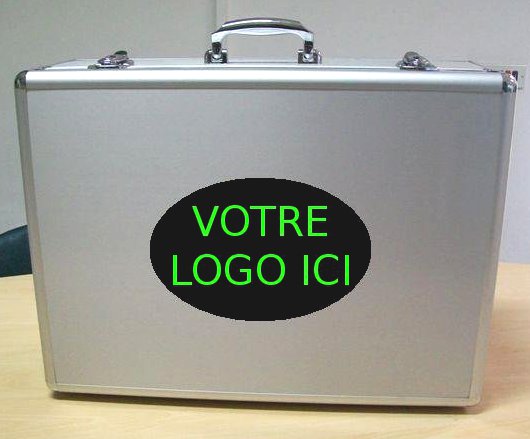 Valise alu avec logo personnalisé